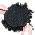 Natural Human Hair Afro Puff Hairpiece Virgin Brazilian Hair Bun Afro Puff Kinky Curly Drawstring Ponytail Hair Extensions